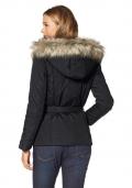 Marken-Jacke mit Webpelz schwarz