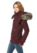 Marken-Jacke mit Webpelzkragen bordeaux