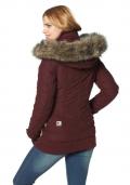 Marken-Jacke mit Webpelzkragen bordeaux