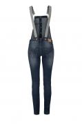 Marken-Jeans-Latzhose dunkelblau