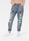 Marken-Jeans mit Stickerei hellblau 30 inch