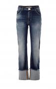 Marken-Jeans mit Umschlag blau-used