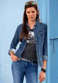 Marken-Jeansbluse blau