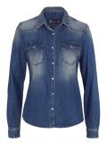 Marken-Jeansbluse blau-used