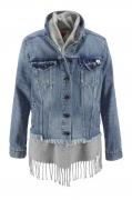 Marken-Jeansjacke und -Weste blau-grau