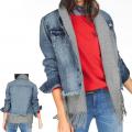 Marken-Jeansjacke und -Weste blau-grau