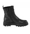 Marken-Kalb-Glattleder-Stiefelette schwarz