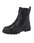 Marken-Kalb-Glattleder-Stiefelette schwarz