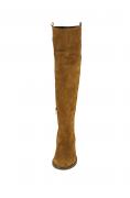 Marken-Kalb-Velourslederstiefel cognac