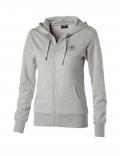 Marken-Kapuzen-Sweatjacke grau meliert