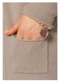 Marken-Kaschmir-Longstrickjacke beige