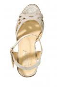 Marken-Keilsandalette offwhite