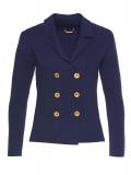 Marken-Knitted-Blazer navy