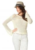 Marken-Kurzpullover natur