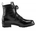 Marken-Lackleder-Stiefelette schwarz