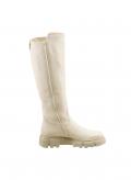 Marken-Lamm-Nappaleder-Stiefel creme