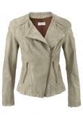 Marken-Lammnappalederjacke beige