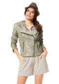 Marken-Lammnappalederjacke beige