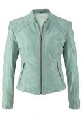 Marken-Lammnappalederjacke mint