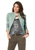 Marken-Lammnappalederjacke mint