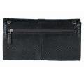 Marken-Leder-Clutch schwarz