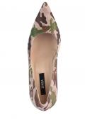 Marken-Leder-Pumps bunt-metallic