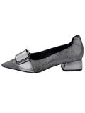 Marken-Leder-Pumps silberfarben