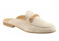 Marken-Leder-Sabot beige