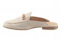 Marken-Leder-Sabot beige