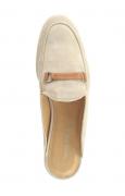 Marken-Leder-Sabot beige