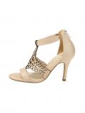 Marken-Leder-Sandalette beige