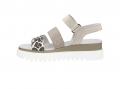 Marken-Leder-Sandalette beige-leo Gr. 6,5