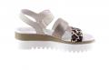 Marken-Leder-Sandalette beige-leo Gr. 6,5