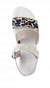 Marken-Leder-Sandalette beige-leo Gr. 6,5