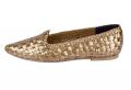 Marken-Leder-Slipper goldfarben