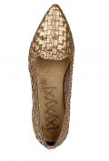 Marken-Leder-Slipper goldfarben