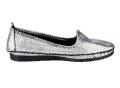 Marken-Leder-Slipper silberfarben