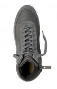 Marken-Leder-Sneaker grau