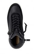 Marken-Leder-Sneaker schwarz