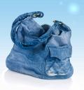 Marken-Leder-Tasche blau