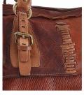 Marken-Lederhandtasche cognac