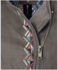 Marken-Lederimitatjacke taupe