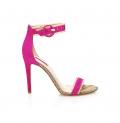 Marken-Ledersandalette pink