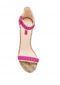 Marken-Ledersandalette pink