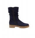 Marken-Lederstiefel mit Warmfutter blau