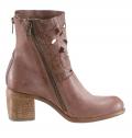 Marken-Lederstiefelette altrosa