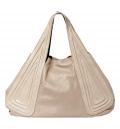 Marken-Ledertasche beige