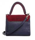 Marken-Ledertasche bordeaux-marine