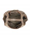 Marken-Ledertasche braun-beige