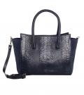 Marken-Ledertasche marine